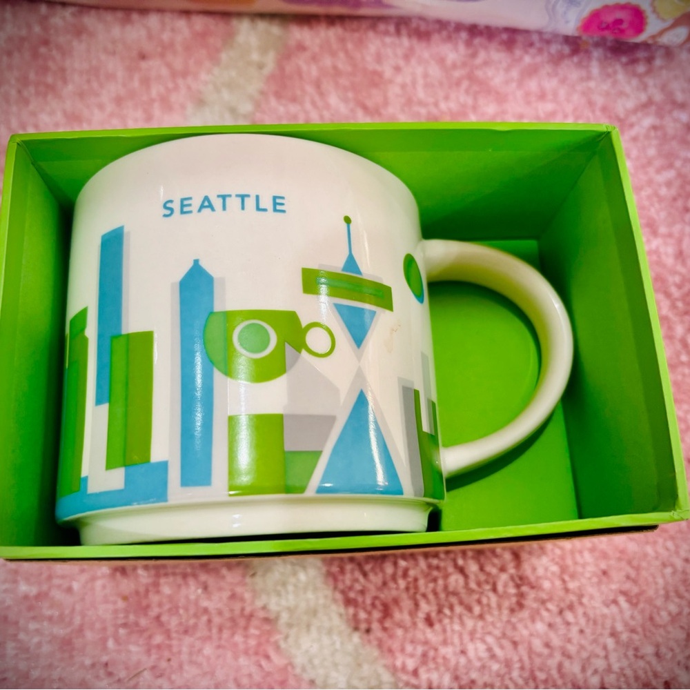 STARBUCKS 2013 You-Are-Here Collection COFFEE MUG SEATTLE SKYLINE blue white